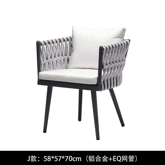 Outdoor rattan chair waterproof sunscreen combination leisure outdoor table and chair three-piece set courtyard garden hotel balcony terrace J type: 58*57*70cm BEJUSTSIMPLE