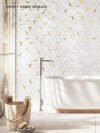 Azulejo de mosaico hexagonal Thassos blanco con aluminio dorado, estilo lujoso y ligero - BEJUSTSIMPLE