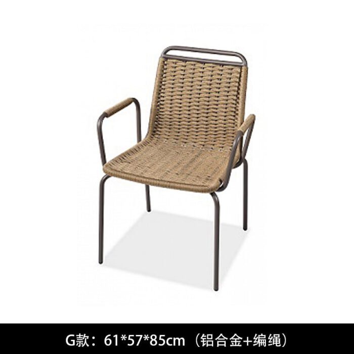 Outdoor rattan chair waterproof sunscreen combination leisure outdoor table and chair three-piece set courtyard garden hotel balcony terrace G type: 61*57*85cm BEJUSTSIMPLE