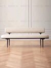 Nordic light luxury restaurant dining chair simple modern living room home backrest double three small apartment backrest bench fabric BEJUSTSIMPLE