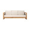 Safavieh CPT1010A Couture Curacao Brazilian Teak Outdoor 3-Seat Patio Sofa, Natural/White chinaatoday