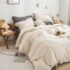 Juego de edredón Queen blanco con mechones jacquard bohemio suave estilo shabby chic reversible de microfibra alternativa - Edredón para todas las estaciones y 2 fundas de almohada Juegos de cama estilo granja Mujeres Hombres Tamaño 88 x 90 3 piezas