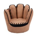 Costzon Sofá infantil con diseño de guante de béisbol, estructura de madera maciza, para sala de juegos, guardería, jardín de infancia - Regalo para niños y niñas (marrón) chinaatoday