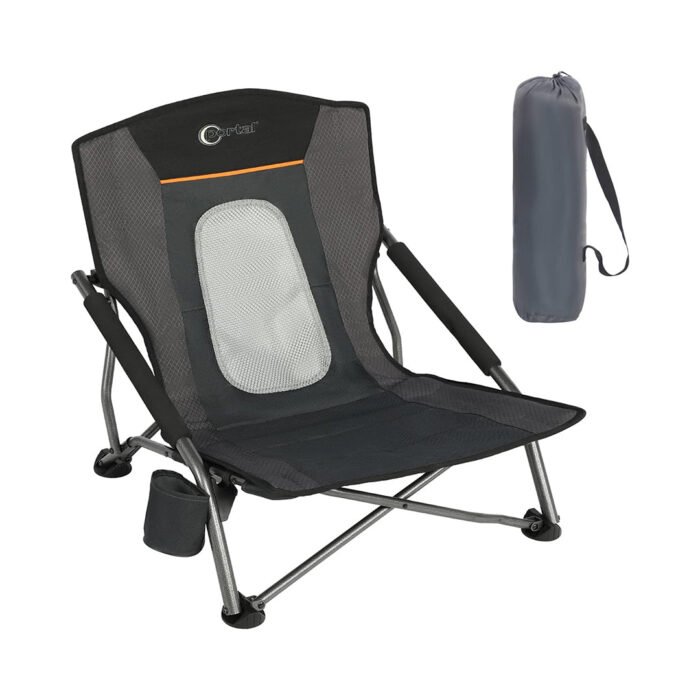 PORTAL Sillas de playa para adultos, camping, ligeras, portátiles, con portavasos y respaldo de malla, ideal para exteriores, arena, césped, viajes, picnics, festivales y conciertos, 136 kg (chinaatoday)