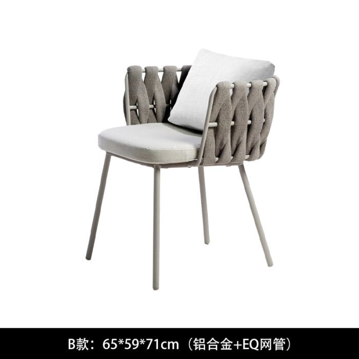 Outdoor rattan chair waterproof sunscreen combination leisure outdoor table and chair three-piece set courtyard garden hotel balcony terrace Type B: 65*59*71cm BEJUSTSIMPLE
