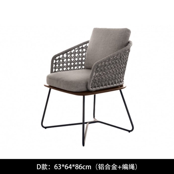Outdoor rattan chair waterproof sunscreen combination leisure outdoor table and chair three-piece set courtyard garden hotel balcony terrace Model D: 63*64*86cm BEJUSTSIMPLE