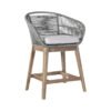 Armen Living Tutti Frutti Interior Exterior Taburete de Bar a Contra Altura en Madera de Eucalipto Claro con Cuerda Gris chinaatoday