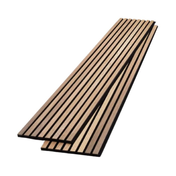 Panneaux muraux en bois 3D | Panneaux acoustiques pour décoration murale intérieure sur support en feutre | Panneaux décoratifs à lattes pour murs et plafonds | Chêne naturel - 2,4 x 30 cm x 2 pièces chinaatoday