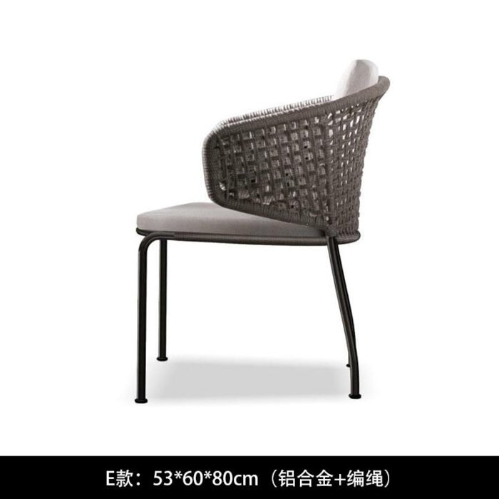 Outdoor rattan chair waterproof sunscreen combination leisure outdoor table and chair three-piece set courtyard garden hotel balcony terrace E type: 53*60*80cm BEJUSTSIMPLE