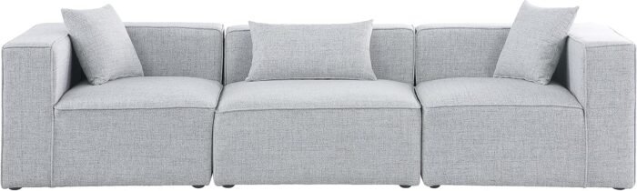 Full sponge compressed sofa tofu block cube combination living room cream style Italian minimalist style cotton and linen net celebrity sofa BEJUSTSIMPLE