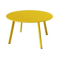 Grand Patio Round Steel Patio Coffee Table, Weather Resistant Outdoor Large Side Table, Yellow… chinaatoday