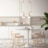 Azulejo de pared de mosaico de lujo ligero en espiga/chevron blanco natural - BEJUSTSIMPLE