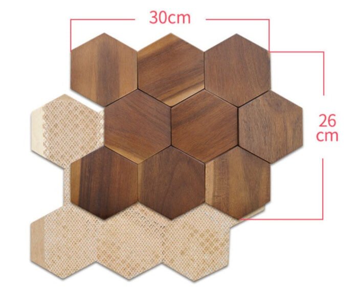 Panneaux muraux en mosaïque de bois naturel - BEJUSTSIMPLE