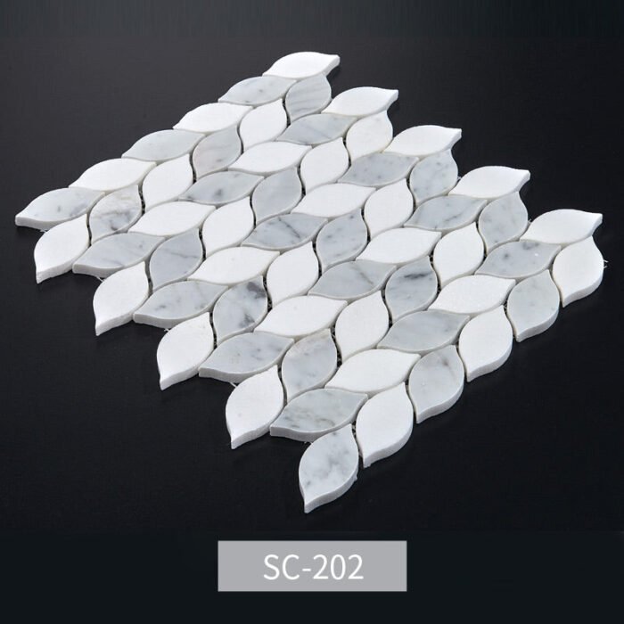 Mosaico de mármol natural en forma de hojas - BEJUSTSIMPLE