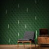 Futur vert pierre petit mur brique lait thé café porche fond noir mur brique mat losange art carrelage Forme tridimensionnelle, glaçure mate, perception de la lumière