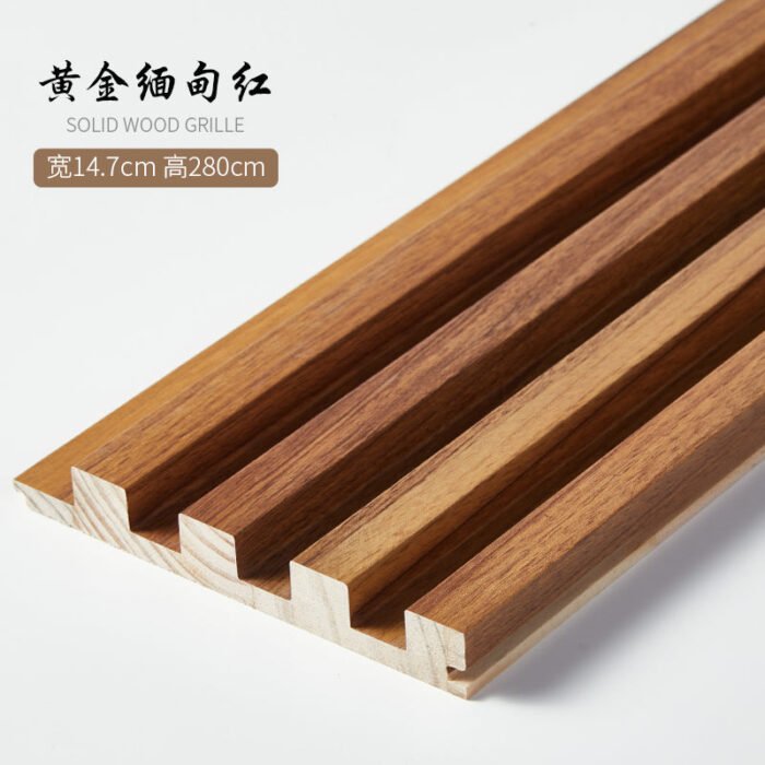 Paneles de listones de madera 280 x 14,5 cm - Revestimiento de pared 3D (juego de 6) - BEJUSTSIMPLE