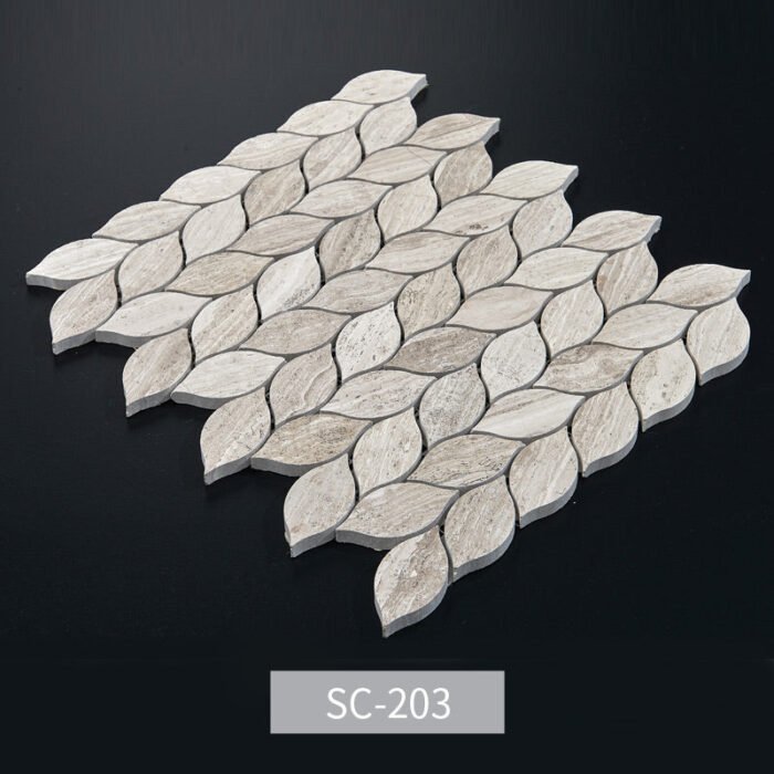 Mosaico de mármol natural en forma de hojas - BEJUSTSIMPLE