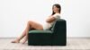 Full sponge compressed sofa tofu block cube combination living room cream style Italian minimalist style cotton and linen net celebrity sofa BEJUSTSIMPLE