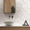 Salpicadero hexagonal de mármol con metal dorado - BEJUSTSIMPLE