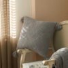 غطاء وسادة مصنوع يدويًا، 100% قطن ناعم جدًا، مقاس 45*45 سم - BEJUSTSIMPLE
