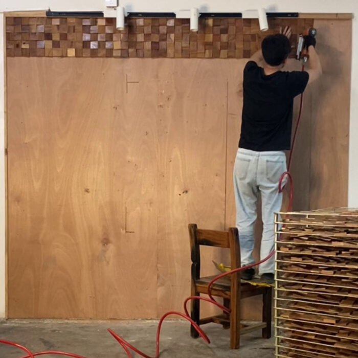 Mosaico de pared de madera DIY, moderno, ligero y lujoso - BEJUSTSIMPLE