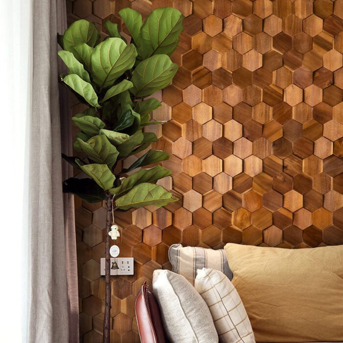 Panneaux muraux en mosaïque de bois naturel - BEJUSTSIMPLE