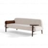 Nordic solid wood home fabric sofa simple modern living room small apartment double three-person backrest bench leisure dining chair BEJUSTSIMPLE