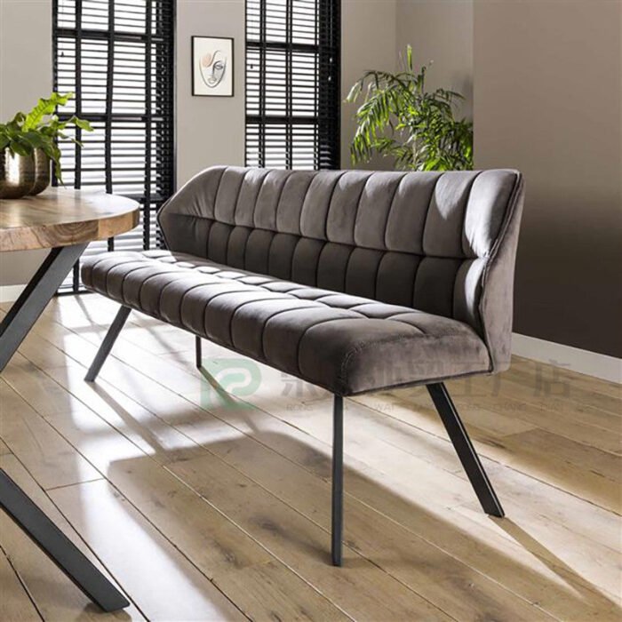 Nordic light luxury restaurant long dining chair modern simple small apartment high back sofa long bench living room double three chair BEJUSTSIMPLE