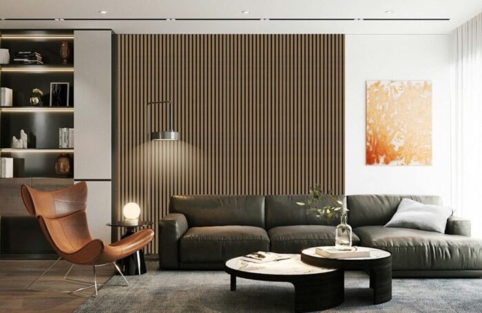 Paneles de listones de madera 280 x 14,5 cm - Revestimiento de pared 3D (juego de 6) - BEJUSTSIMPLE